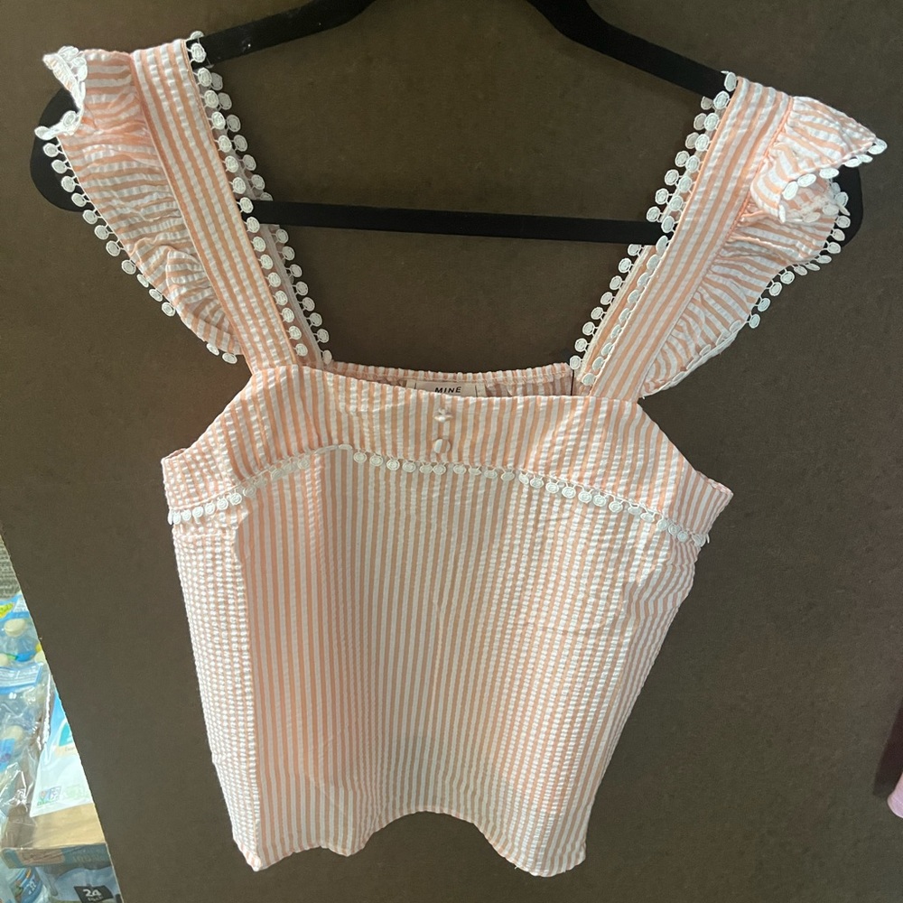 Pink strip tank top